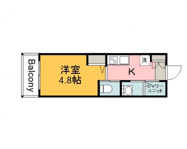 LE DOME府中(1K/1階)の間取り写真