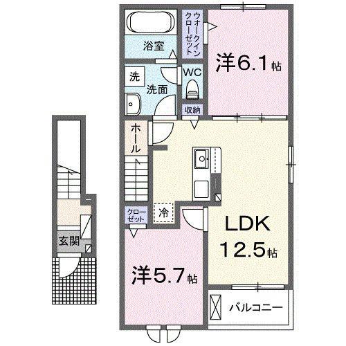 エストレージャI(2LDK/2階)の間取り写真