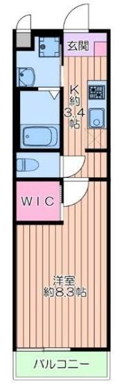 WELLDENCE鳩ケ谷(1K/1階)の間取り写真