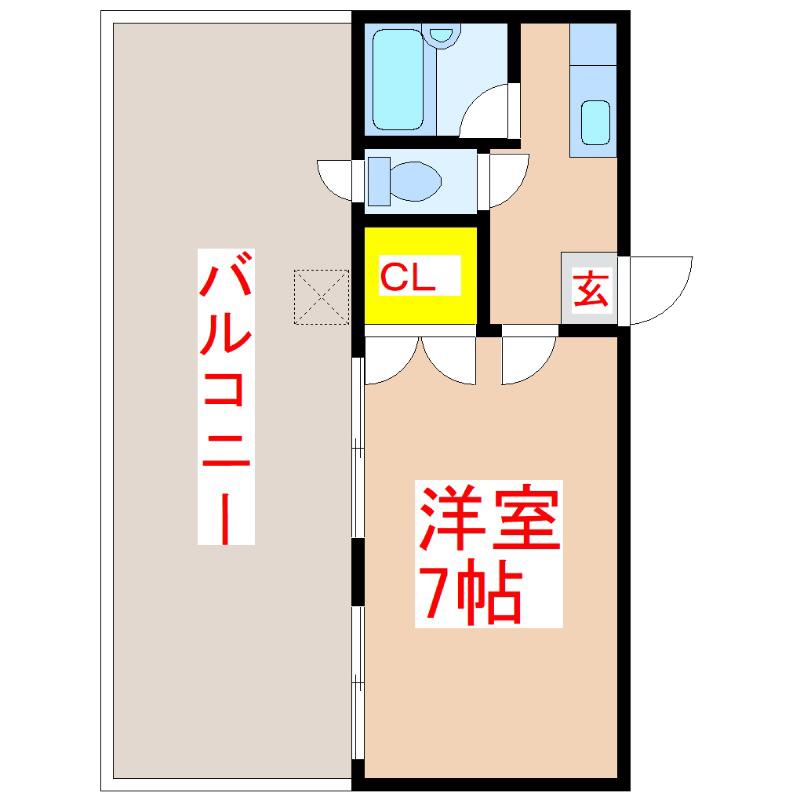 マルシェール気象台(1K/5階)の間取り写真