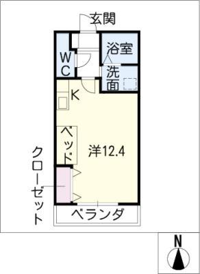 サン・FRIENDS北外山(ワンルーム/2階)の間取り写真