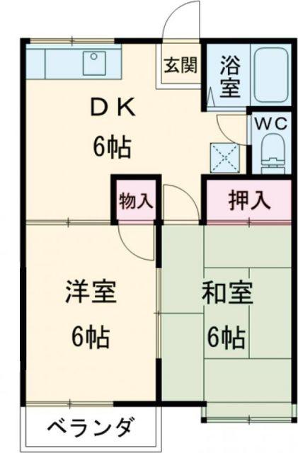 アネックス熊谷(2DK/1階)の間取り写真