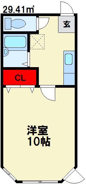 カーサデュオ(1K/2階)の間取り写真
