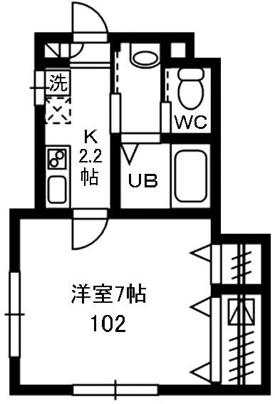 プレジャー桜上水I(1K/1階)の間取り写真