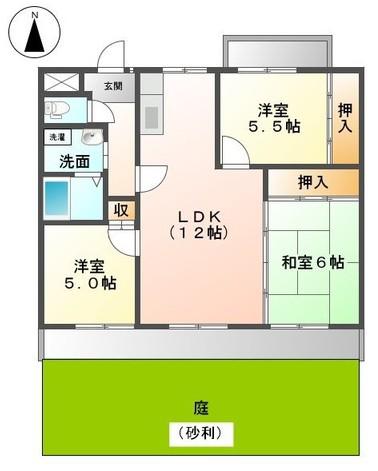 ドルチェ(3LDK/1階)の間取り写真