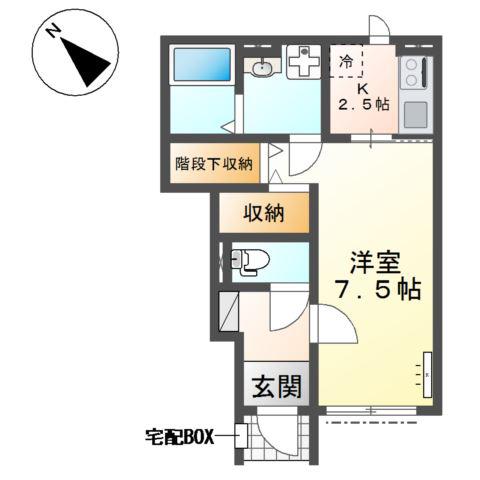 クレリア(1K/1階)の間取り写真