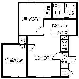 オーベルジュ8(2LDK/1階)の間取り写真