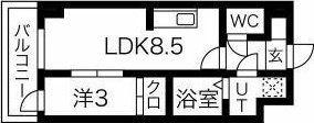 ビエラコート岸部中(1LDK/4階)の間取り写真