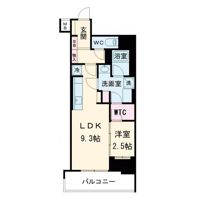 アーバネックス谷町四丁目(1LDK/3階)の間取り写真