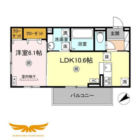 D-ROOM パレットハウス(1LDK/1階)の間取り写真