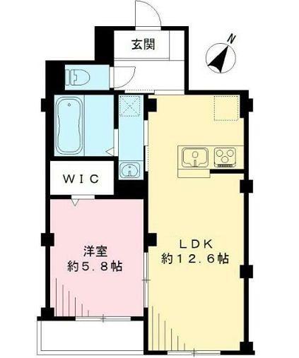 セント・モリス(1LDK/2階)の間取り写真