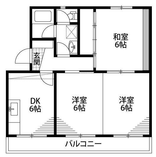 コーポラス幸(3DK/2階)の間取り写真