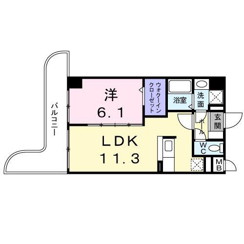 メゾン・フロールIMAKUBO(1LDK/4階)の間取り写真