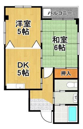 プロスパー大正(2DK/2階)の間取り写真