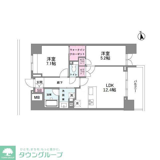 シーズンフラッツ今池ノース(2LDK/5階)の間取り写真