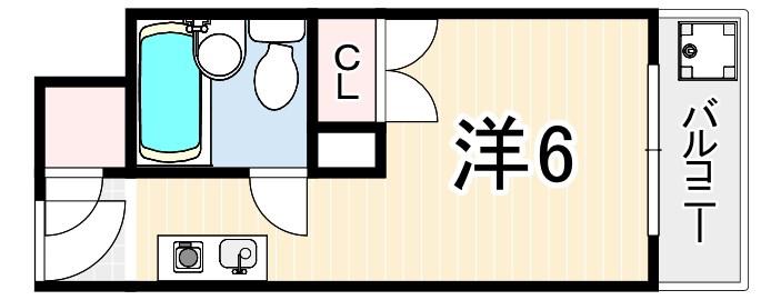 メゾン・ド・アクト(ワンルーム/2階)の間取り写真