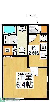 イーストピア秋津(1K/2階)の間取り写真
