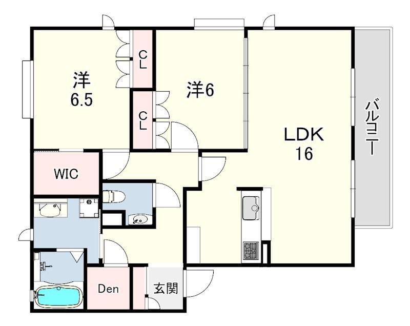 DAIKENN武庫之荘オスト(2LDK/1階)の間取り写真