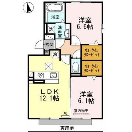 フェリーチェ(2LDK/1階)の間取り写真