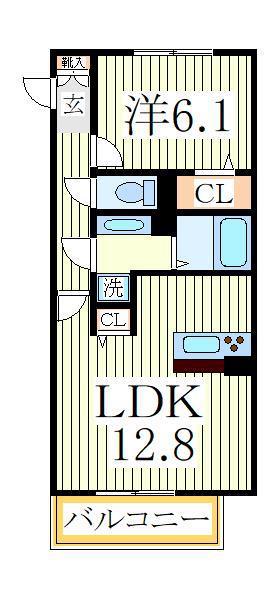 クレアI(1LDK/3階)の間取り写真