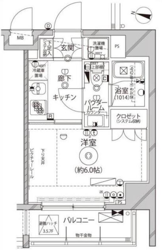 レアライズ平和島(1K/2階)の間取り写真