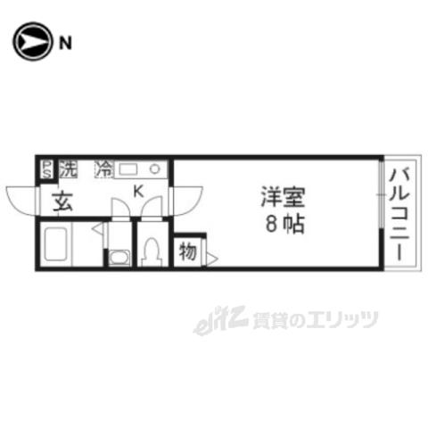 アドミ西院(1K/2階)の間取り写真