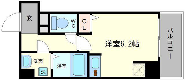 サンロール難波南(ワンルーム/7階)の間取り写真