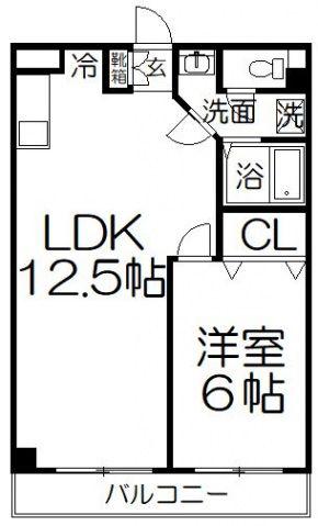 フジパレス(1LDK/2階)の間取り写真