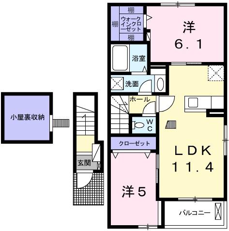 メゾンSK III(2LDK/2階)の間取り写真