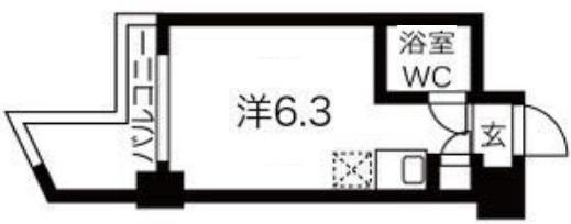 コスモプラザ三宮(ワンルーム/9階)の間取り写真