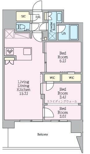 クレストコート東陽町(3LDK/10階)の間取り写真