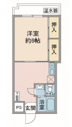 セピア鶴ヶ島(1K/1階)の間取り写真