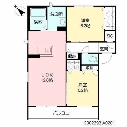メゾンボヌール大利(2LDK/2階)の間取り写真