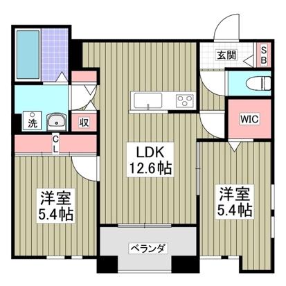 ブリーズコート扇橋(2LDK/3階)の間取り写真