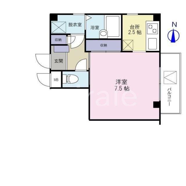 ベアフルート中央林間(1K/3階)の間取り写真