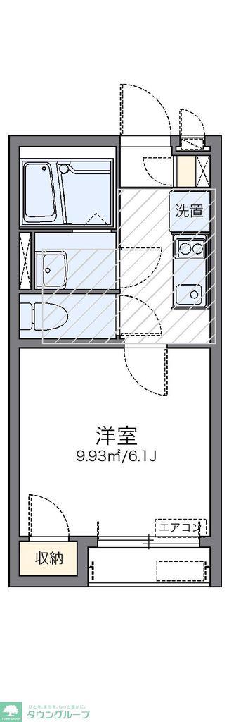 レオネクストヒルズバン(1K/2階)の間取り写真