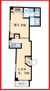 カーサ キアラ(1LDK/1階)の間取り写真
