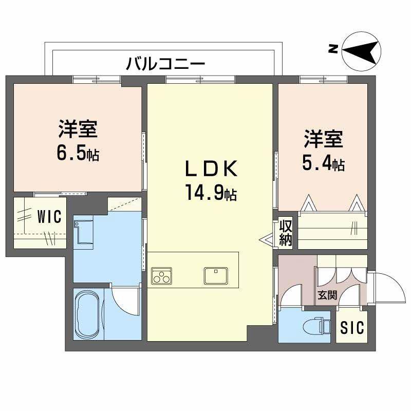 ラバンス(2LDK/2階)の間取り写真