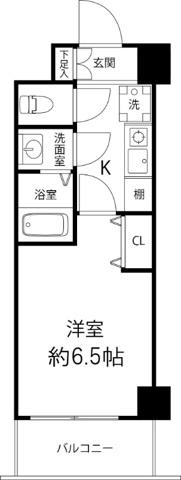 グランドゥールふじみ野(1K/2階)の間取り写真