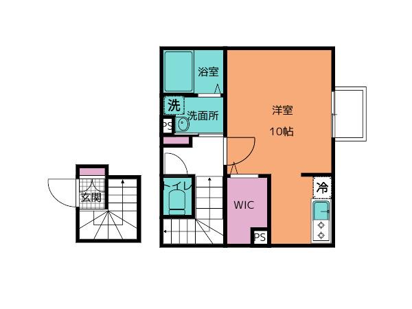 クラス新町(ワンルーム/2階)の間取り写真
