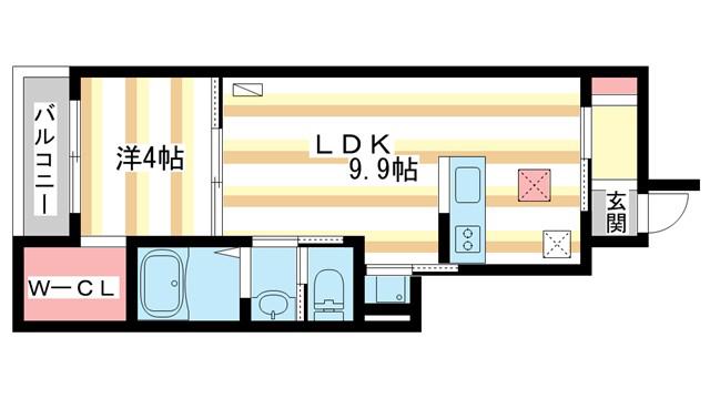 CONTRAIL(1LDK/1階)の間取り写真