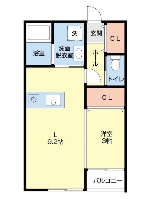 ELAIZA須屋(1SK/1階)の間取り写真