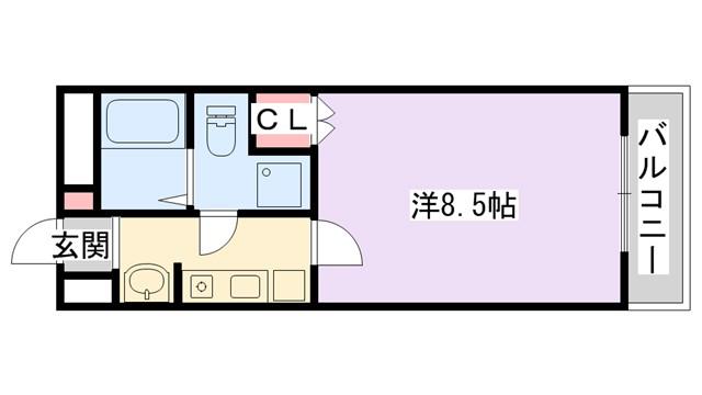 アメニティサンライズ(1K/2階)の間取り写真