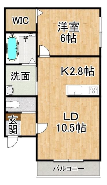 BRUNO(1LDK/1階)の間取り写真