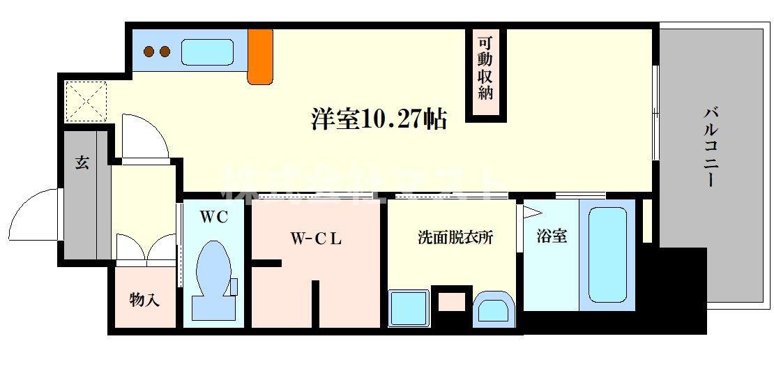 エステムコート大阪・弁天町(ワンルーム/11階)の間取り写真