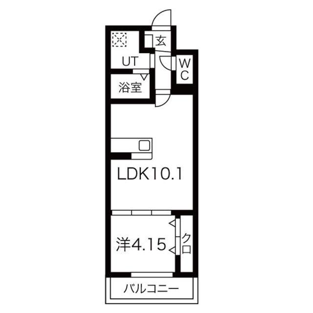 フリーダムレジデンス堺大小路(1LDK/2階)の間取り写真