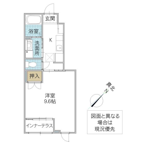 アリュール阿見(1K/1階)の間取り写真