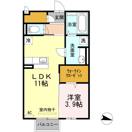 アイレックス(1LDK/2階)の間取り写真