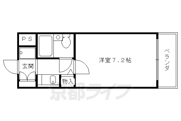 DELEAD堀川御池(1K/4階)の間取り写真