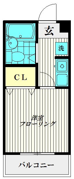 フレンズマンション(1K/2階)の間取り写真